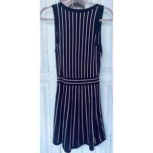 Loft NEW Womens Size Extra Small Petite White Striped Sleeveless Dress A Line